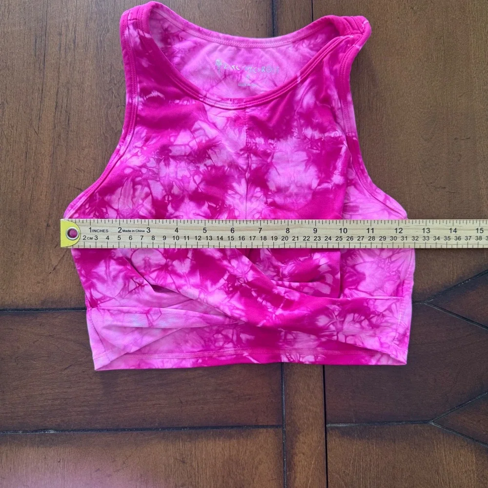Electric & Rose Womens Pink Tie Dye Activewear Set High Waist Leggings &‎ Bra S